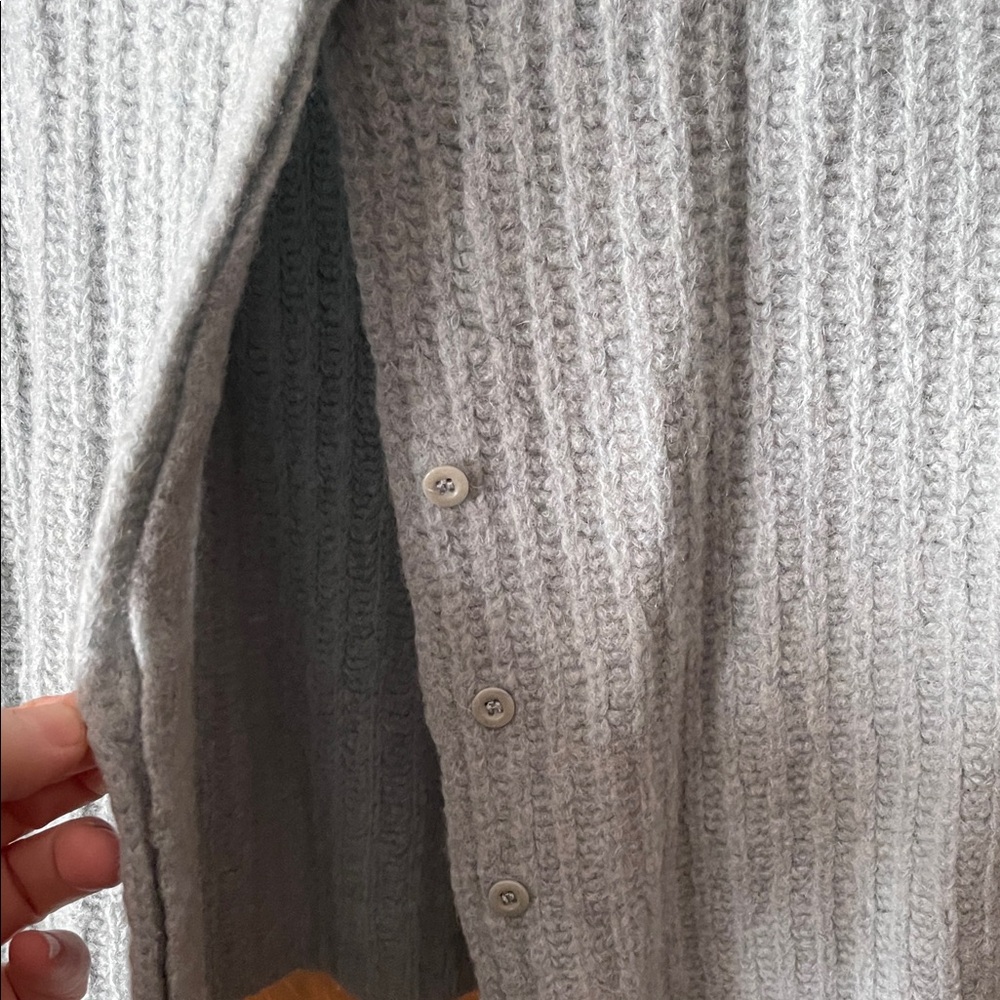 Anne Klein Soft Blue Ribbed Cardigan - Picture 3 of 4